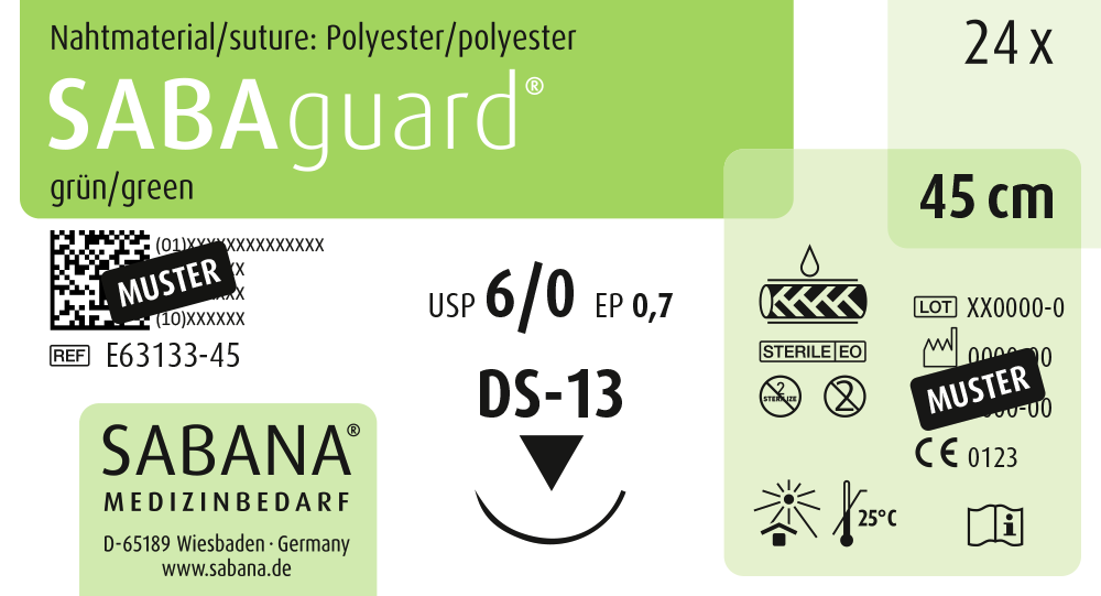 nicht esorbierbares nahtmaterial polyester usp 6 0 E63133 45 1