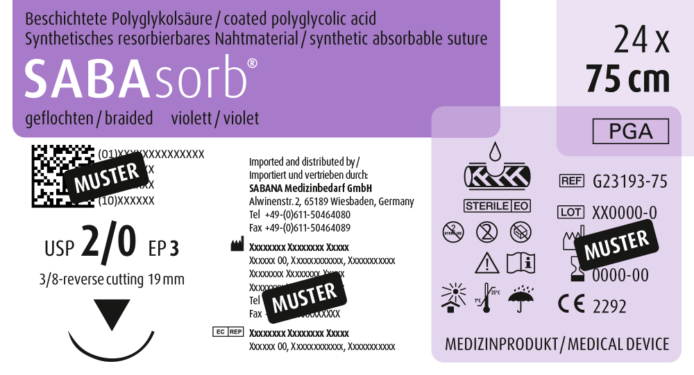 resorbierbares nahtmaterial polyglycolsaeure usp 2 0 G23193 75 1