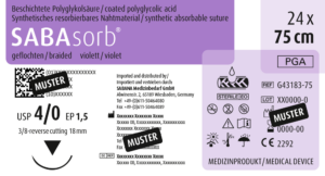 resorbierbares nahtmaterial polyglycolsaeure usp 4 0 G43183 75 1